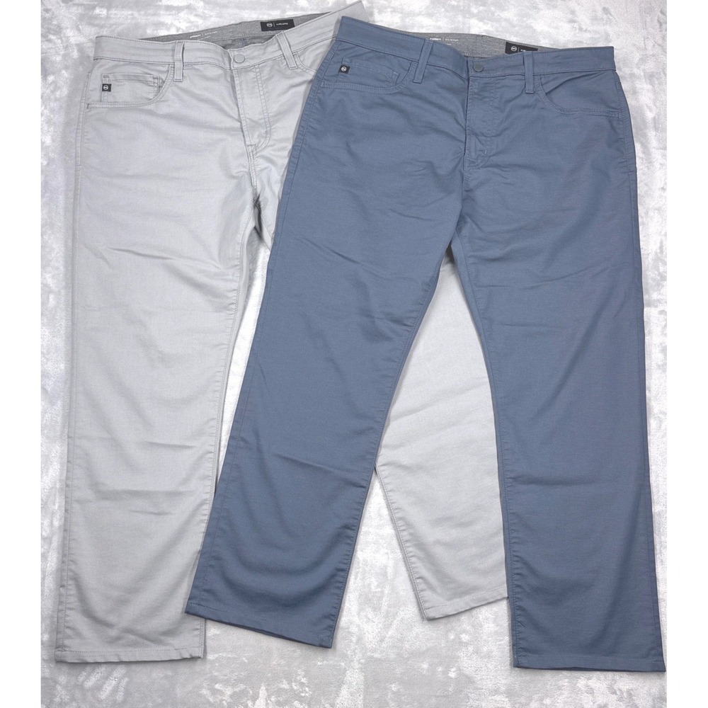 AG ADRIANO GOLDSCHMIED Everett Slim Straight Pants Mens 35x34 (36x28) Lot of 2